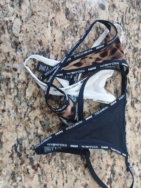 Skims Dolce & Gabbana Leopard Print and Black Swim Bottoms